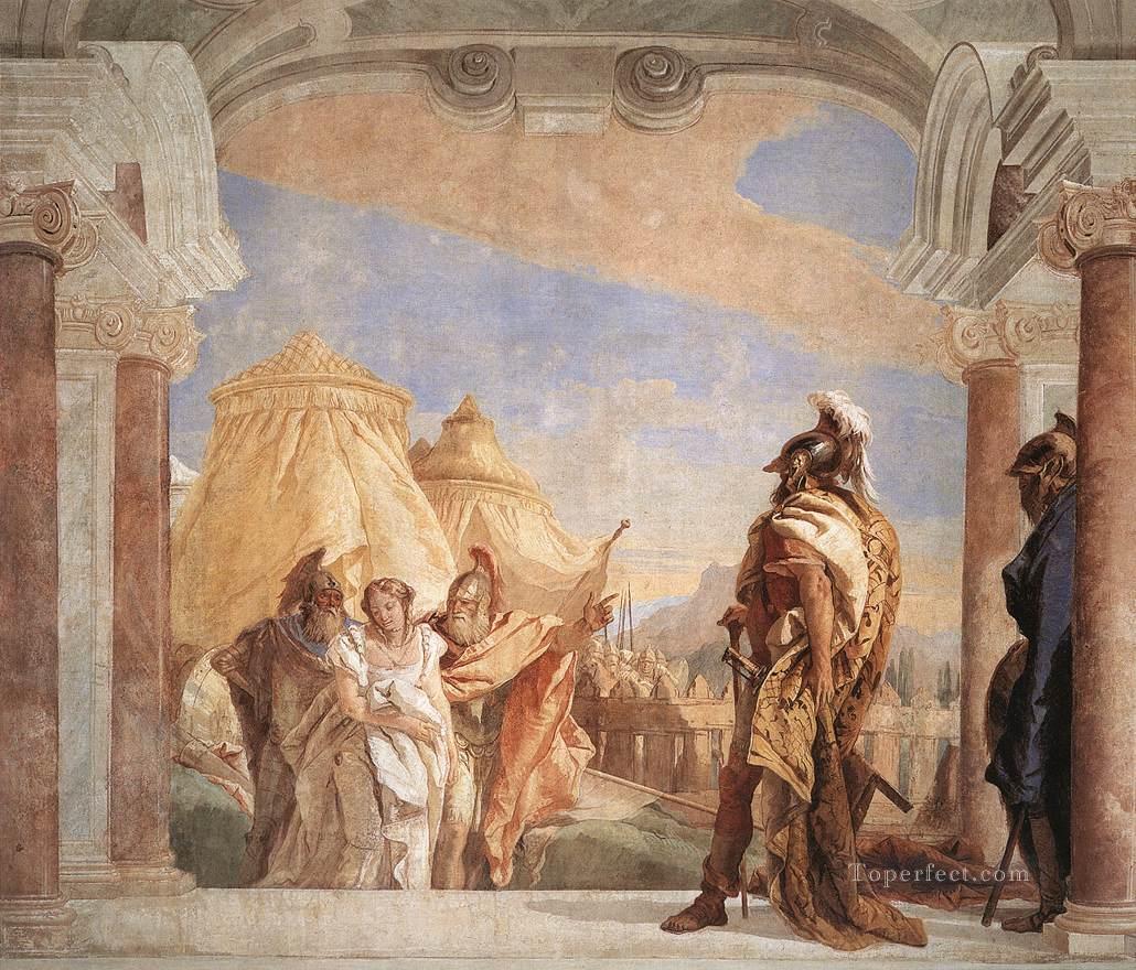Villa Valmarana Eurybates and Talthybios Lead Briseis to Agamemmon Giovanni Battista Tiepolo Oil Paintings